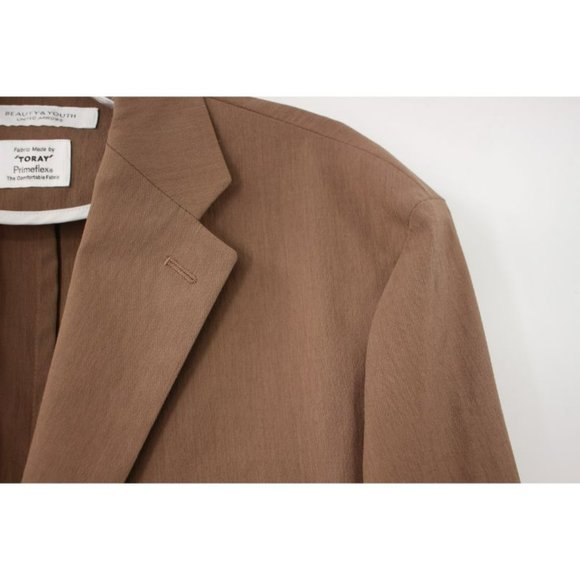 Beauty Youth United Arrows Mens XL US 40 TORAY Primeflex Sport Coat Brown jacket - Picture 2 of 11
